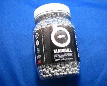 Mad Bull .30g Aluminum Practice BB - 2000 Count Bottle
