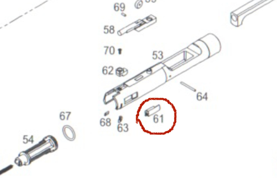 WE M4 Series GBBR Part 61 Nozzle Guide